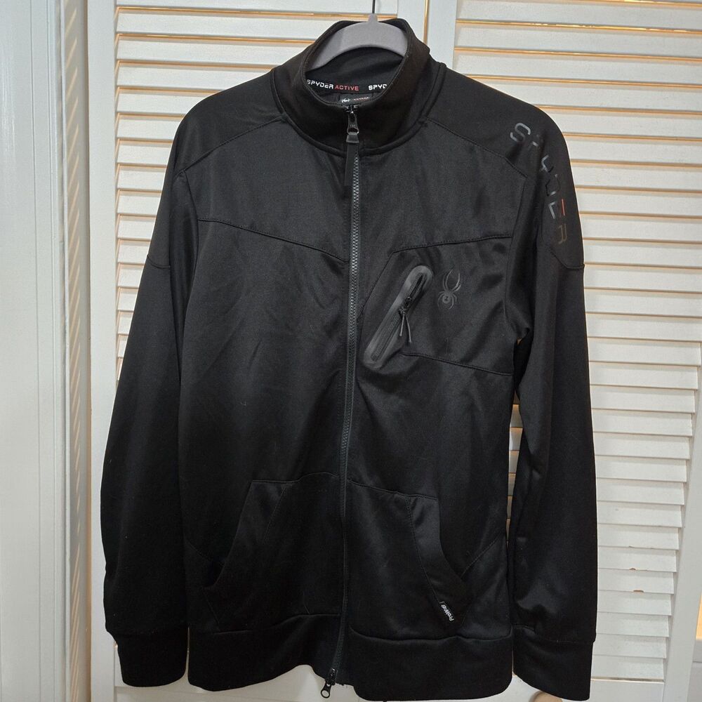 NWOT Spyder ProW=B Active Full Zip Long Sleeve Jacket Mens S Black Performance